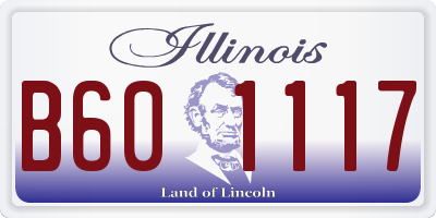 IL license plate B601117