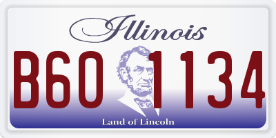 IL license plate B601134