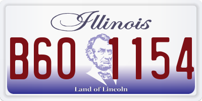 IL license plate B601154