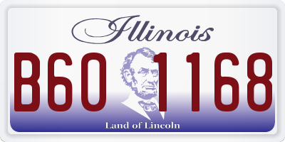 IL license plate B601168
