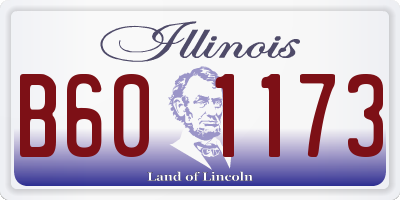 IL license plate B601173