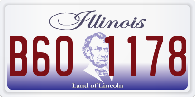 IL license plate B601178