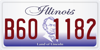 IL license plate B601182