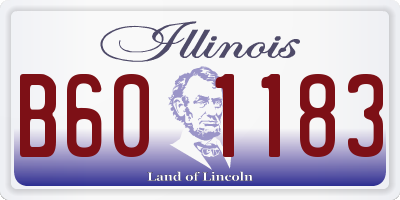 IL license plate B601183