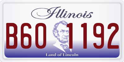 IL license plate B601192