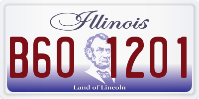 IL license plate B601201