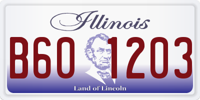 IL license plate B601203