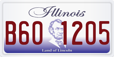 IL license plate B601205