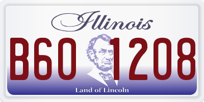 IL license plate B601208