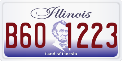 IL license plate B601223