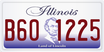 IL license plate B601225