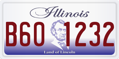 IL license plate B601232