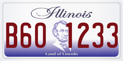 IL license plate B601233