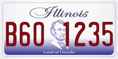 IL license plate B601235
