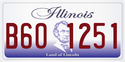 IL license plate B601251