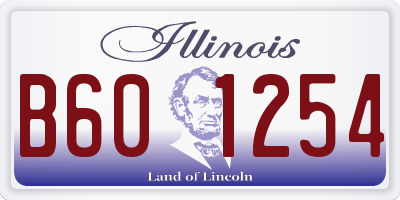 IL license plate B601254