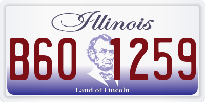 IL license plate B601259