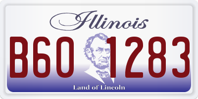 IL license plate B601283