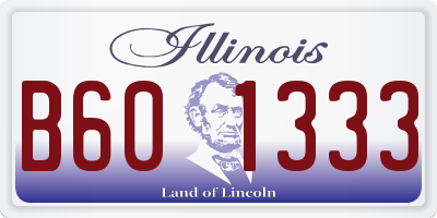 IL license plate B601333