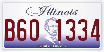 IL license plate B601334