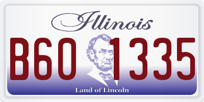 IL license plate B601335