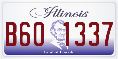 IL license plate B601337