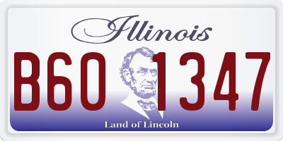 IL license plate B601347