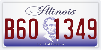 IL license plate B601349