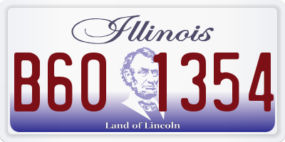 IL license plate B601354