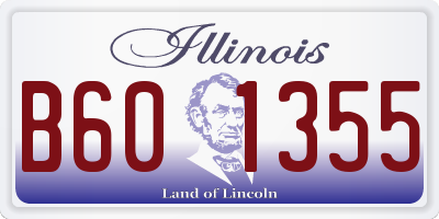 IL license plate B601355