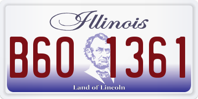 IL license plate B601361