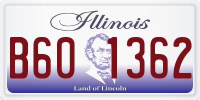 IL license plate B601362