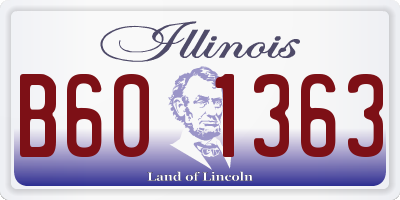 IL license plate B601363