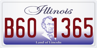 IL license plate B601365