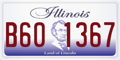 IL license plate B601367