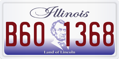 IL license plate B601368