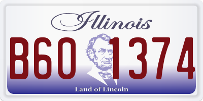 IL license plate B601374