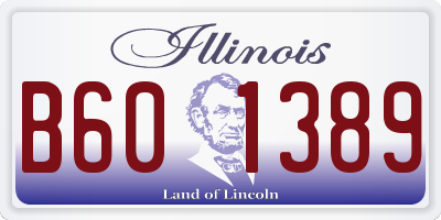 IL license plate B601389