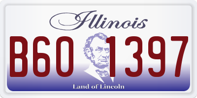 IL license plate B601397