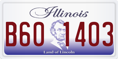 IL license plate B601403