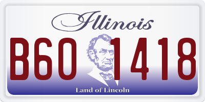 IL license plate B601418
