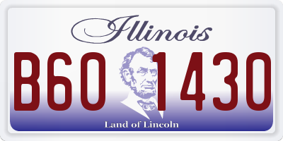 IL license plate B601430