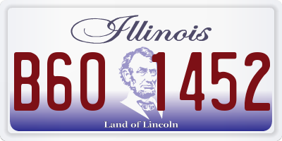 IL license plate B601452