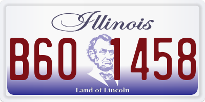 IL license plate B601458