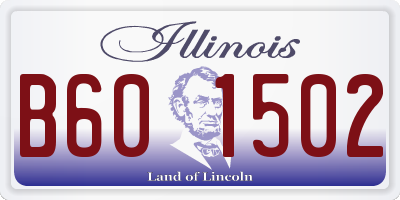 IL license plate B601502