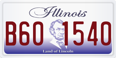 IL license plate B601540