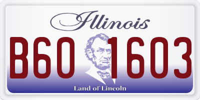 IL license plate B601603