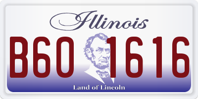 IL license plate B601616