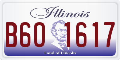 IL license plate B601617