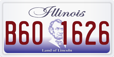 IL license plate B601626